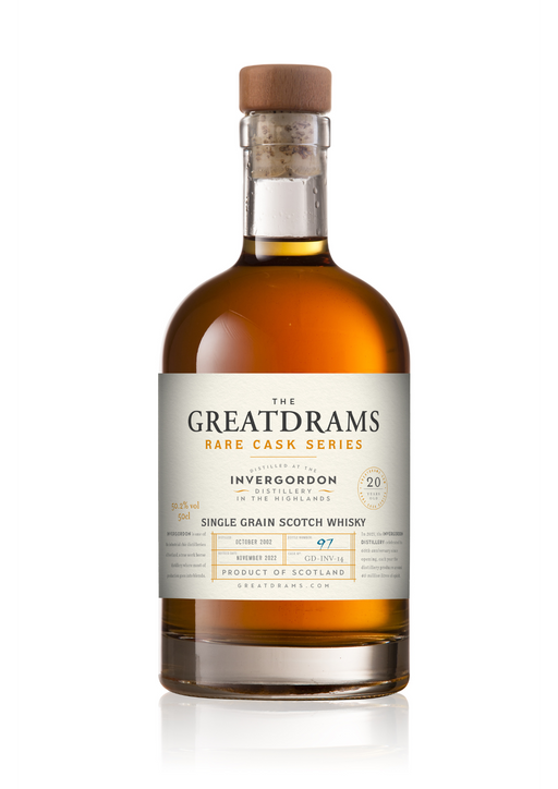 Great Drams Invergordon 20 Year Old Single Cask Single Grain Whisky 70cl
